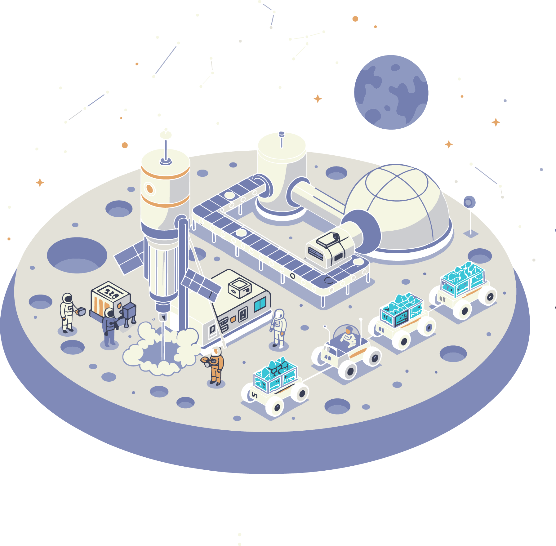 Moonbase industrial facility